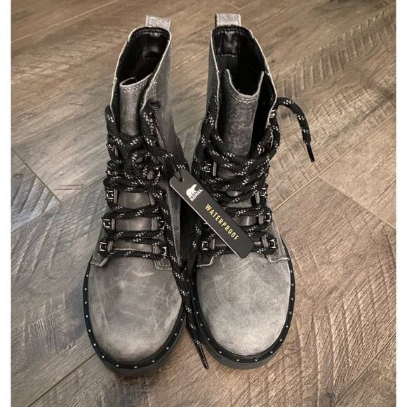 Sorel Lennox Lace Boot Quarry 5 NWOB Waterproof - Picture 2 of 6